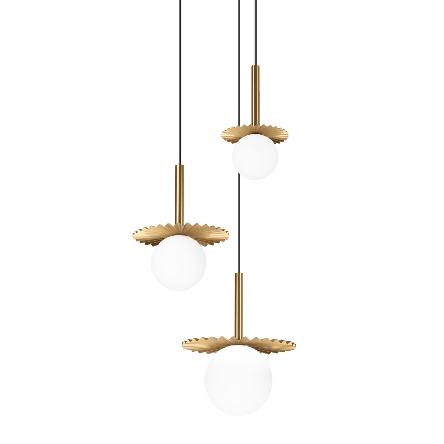 Taklampa på lina CHITA 3xG9/5W/230V guld