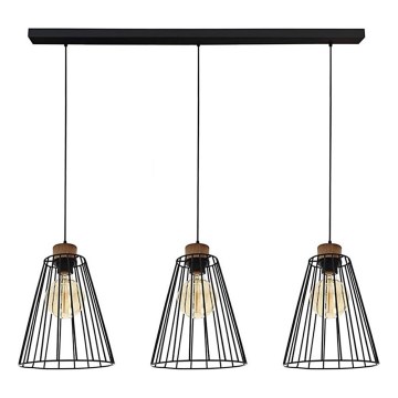 Taklampa på lina ORAZIO 3xE27/60W/230V furu