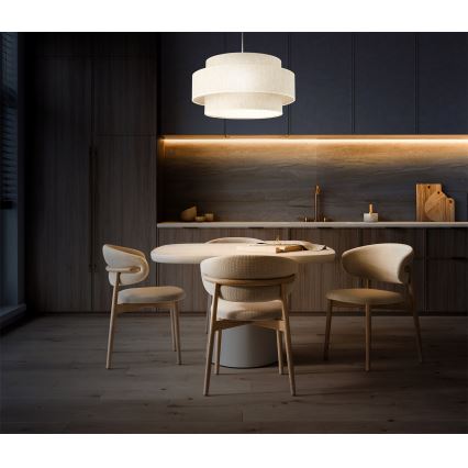 Taklampa på sladd BOHO 1xE27/60W/230V Ø 40 cm vit