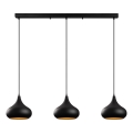 Taklampa på sladd MUBA 3xE27/40W/230V svart
