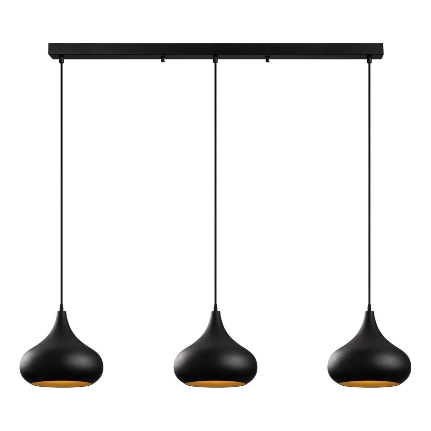 Taklampa på sladd MUBA 3xE27/40W/230V svart