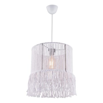 Taklampa på sladd NESS MACRAME 1xE27/40W/230V vit