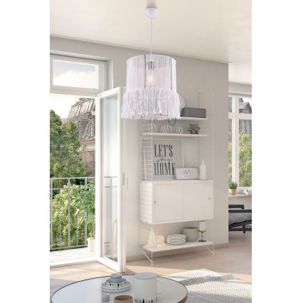 Taklampa på sladd NESS MACRAME 1xE27/40W/230V vit