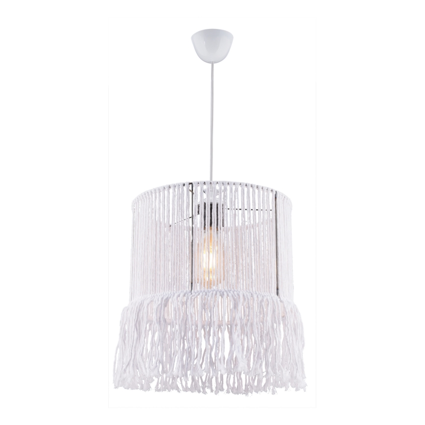 Taklampa på sladd NESS MACRAME 1xE27/40W/230V vit