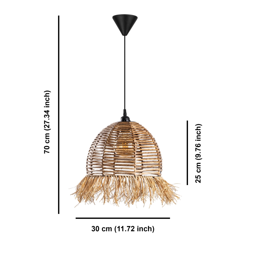 Taklampa på sladd RUYO 1xE27/40W/230V brun