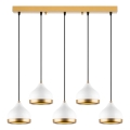 Taklampa på sladd YILDO 5xE27/40W/230V vit/guld