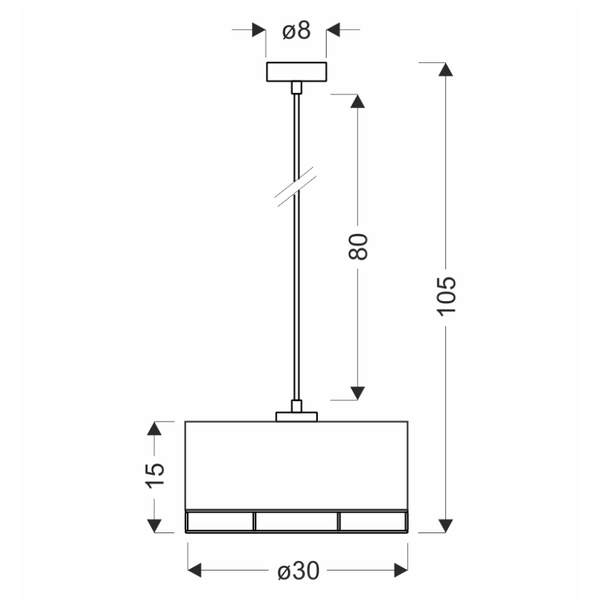 Taklampa på snöre ARDI 1xE27/40W/230V svart/brun