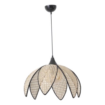 Taklampa på snöre FUME 1xE27/40W/230V Ø 40 cm svart/beige