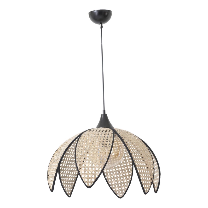 Taklampa på snöre FUME 1xE27/40W/230V Ø 40 cm svart/beige