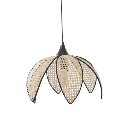 Taklampa på snöre FUME 1xE27/40W/230V Ø 40 cm svart/beige