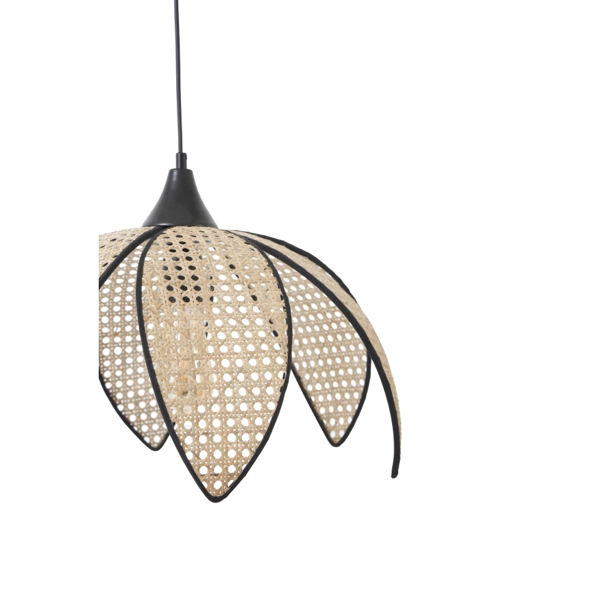 Taklampa på snöre FUME 1xE27/40W/230V Ø 40 cm svart/beige