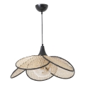 Taklampa på snöre FUME 1xE27/40W/230V Ø 45 cm svart/beige