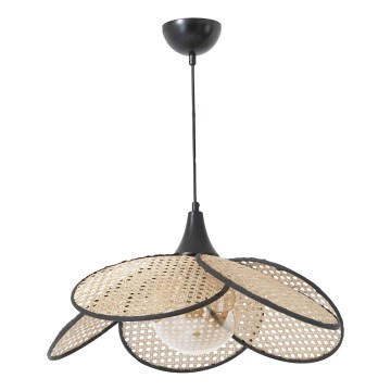 Taklampa på snöre FUME 1xE27/40W/230V Ø 45 cm svart/beige