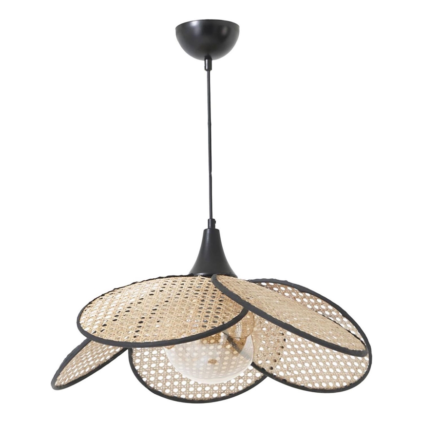 Taklampa på snöre FUME 1xE27/40W/230V Ø 45 cm svart/beige
