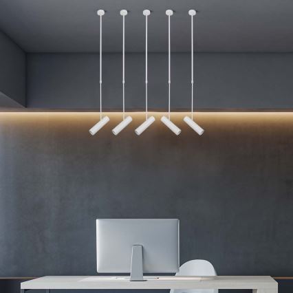 Taklampa på stång 1xGU10/35W/230V vit