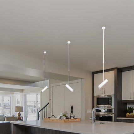 Taklampa på stång 1xGU10/35W/230V vit