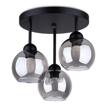 Taklampa på stång ALINO 3xE27/60W/230V svart
