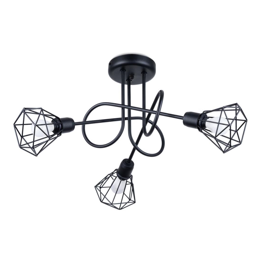 Taklampa på stång ARTEMIS 3xE14/40W/230V svart