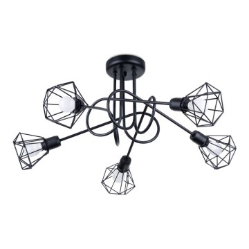 Taklampa på stång ARTEMIS 5xE14/40W/230V svart