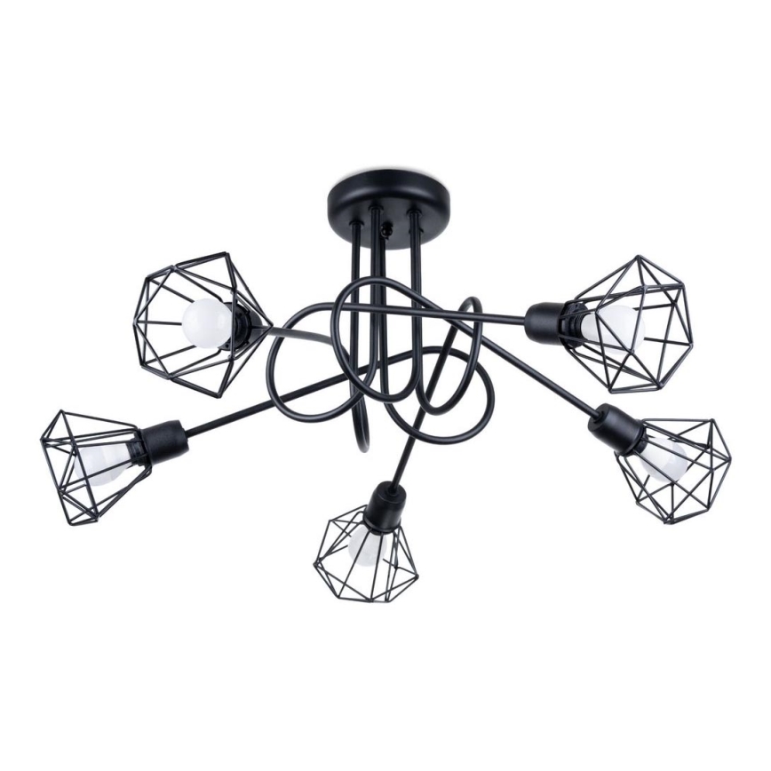 Taklampa på stång ARTEMIS 5xE14/40W/230V svart