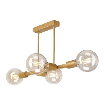 Taklampa på stång ASTRID 4xE27/60W/230V guld