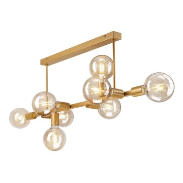 Taklampa på stång ASTRID 8xE27/60W/230V guld
