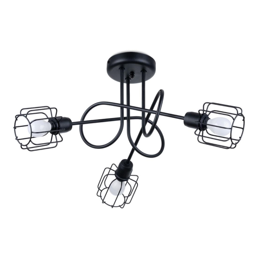 Taklampa på stång BELUCI 3xE14/40W/230V svart