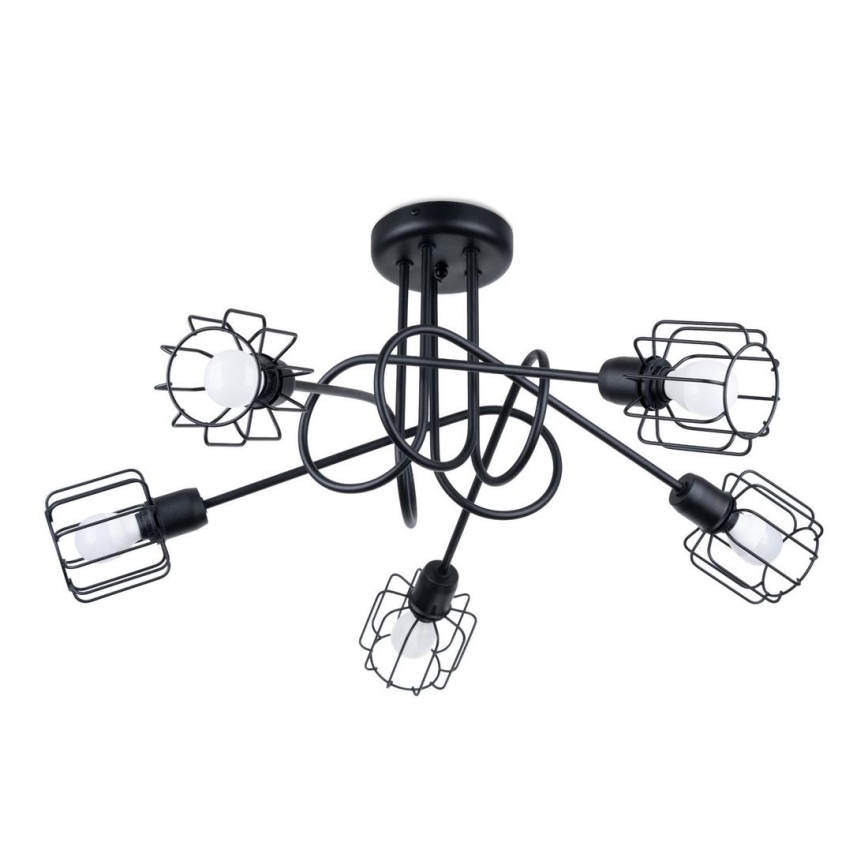 Taklampa på stång BELUCI 5xE14/40W/230V svart