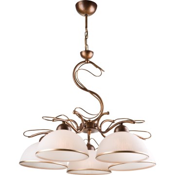 Taklampa på stång COBRA 1xE27/60W/230V Ø30 cm, brons/patina