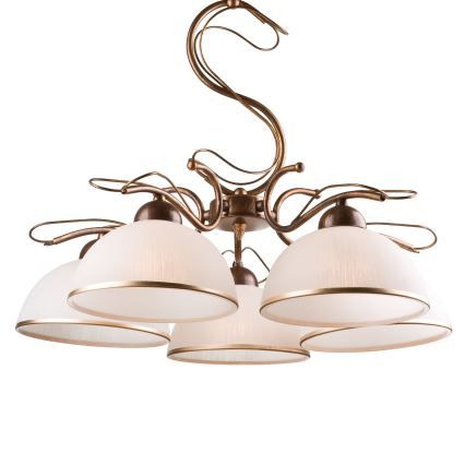 Taklampa på stång COBRA 1xE27/60W/230V Ø30 cm, brons/patina