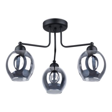 Taklampa på stång FILLAN 3xE27/60W/230V svart