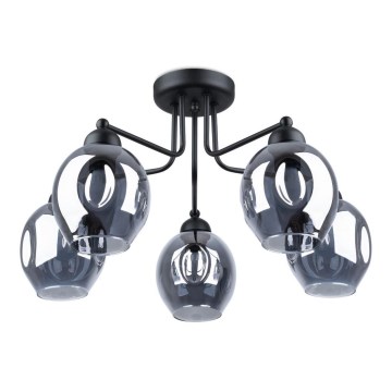 Taklampa på stång FILLAN 5xE27/60W/230V svart