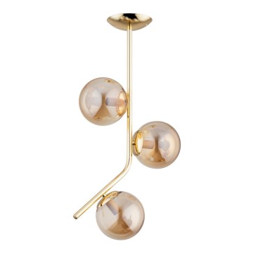 Taklampa på stång LALEN 3xE14/40W/230V beige