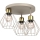 Taklampa PARKLA 3xE27/15W/230V beige/guld