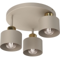 Taklampa PARKLA 3xE27/15W/230V beige/guld