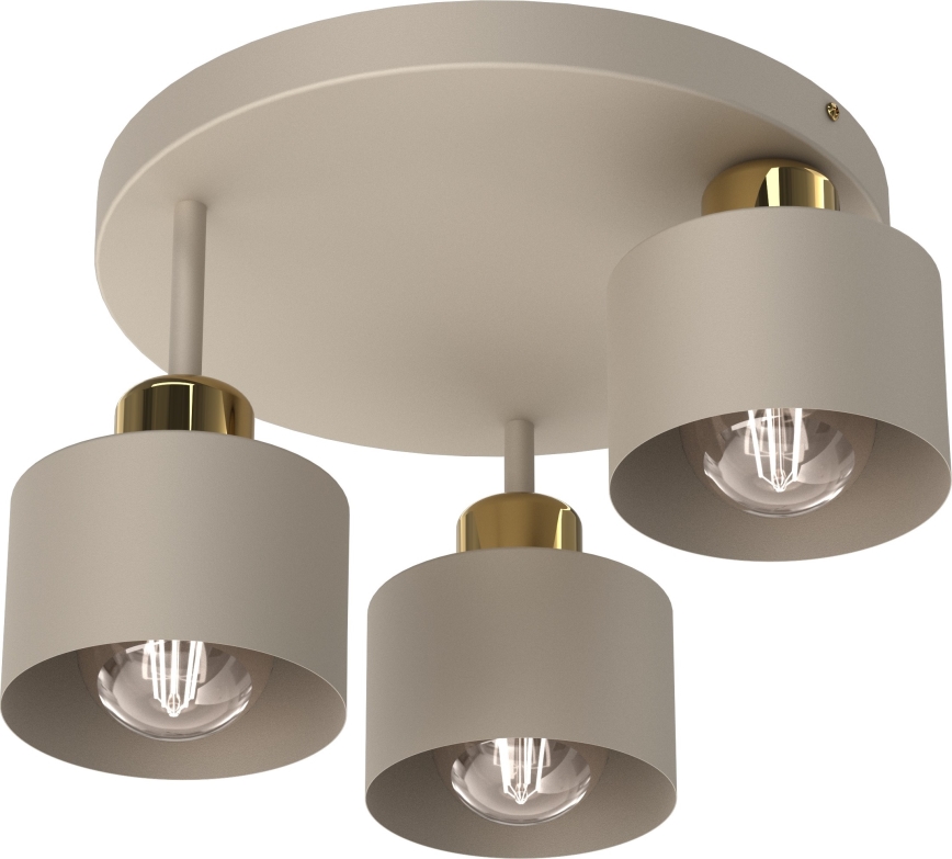 Taklampa PARKLA 3xE27/15W/230V beige/guld