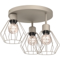Taklampa PARKLA 3xE27/15W/230V beige