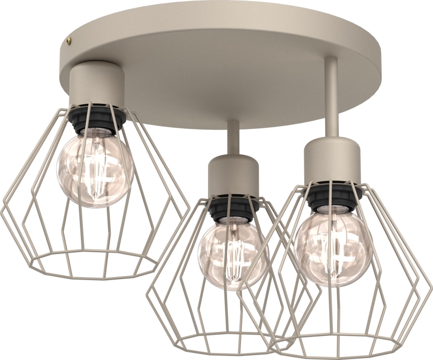 Taklampa PARKLA 3xE27/15W/230V beige