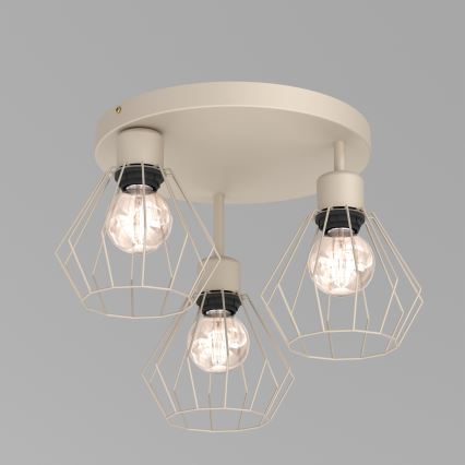 Taklampa PARKLA 3xE27/15W/230V beige