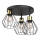Taklampa PARKLA 3xE27/15W/230V svart/guld