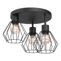Taklampa PARKLA 3xE27/15W/230V svart