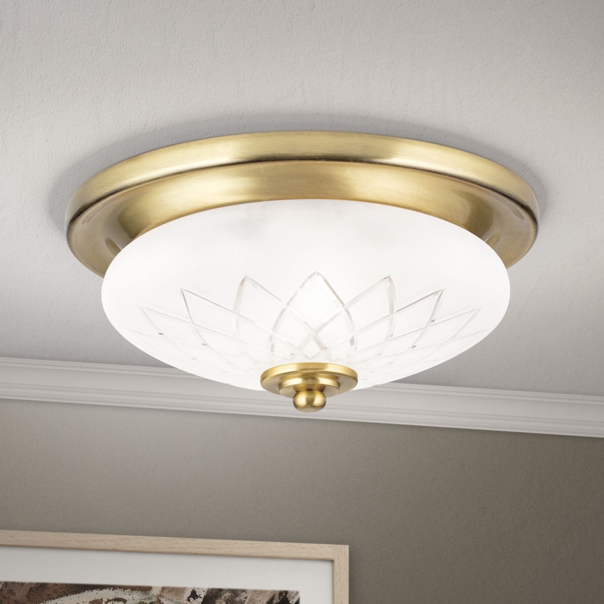 Taklampa PORTO 1xE27/40W/230V diameter 26 cm guld