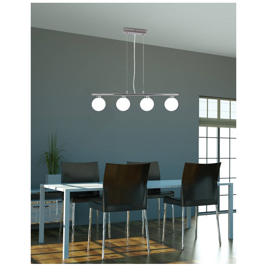 Taklampa på kabel RAISA 4xG9/40W/230V blank krom