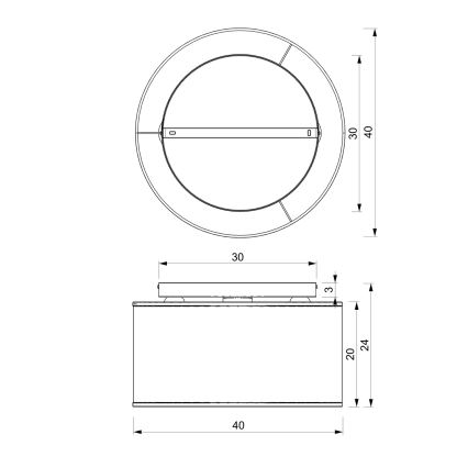 Taklampa RATTAN 3xE27/60W/230V rotting
