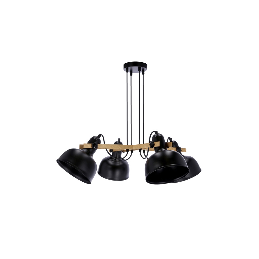 Taklampa på kabel RENO 4xE27/40W/230V svart/brun