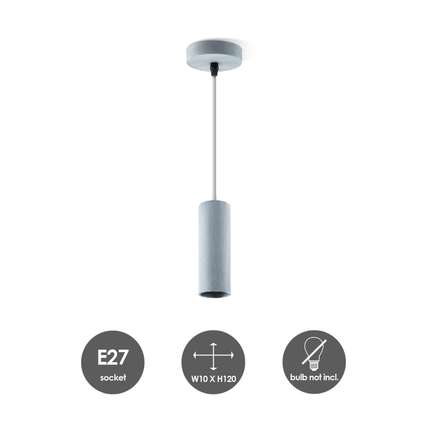 Taklampa på kabel SAGA 1xE27/40W/230V grå