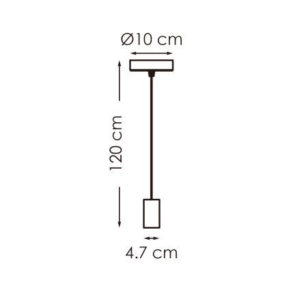 Taklampa på kabel SAGA 1xE27/40W/230V grå