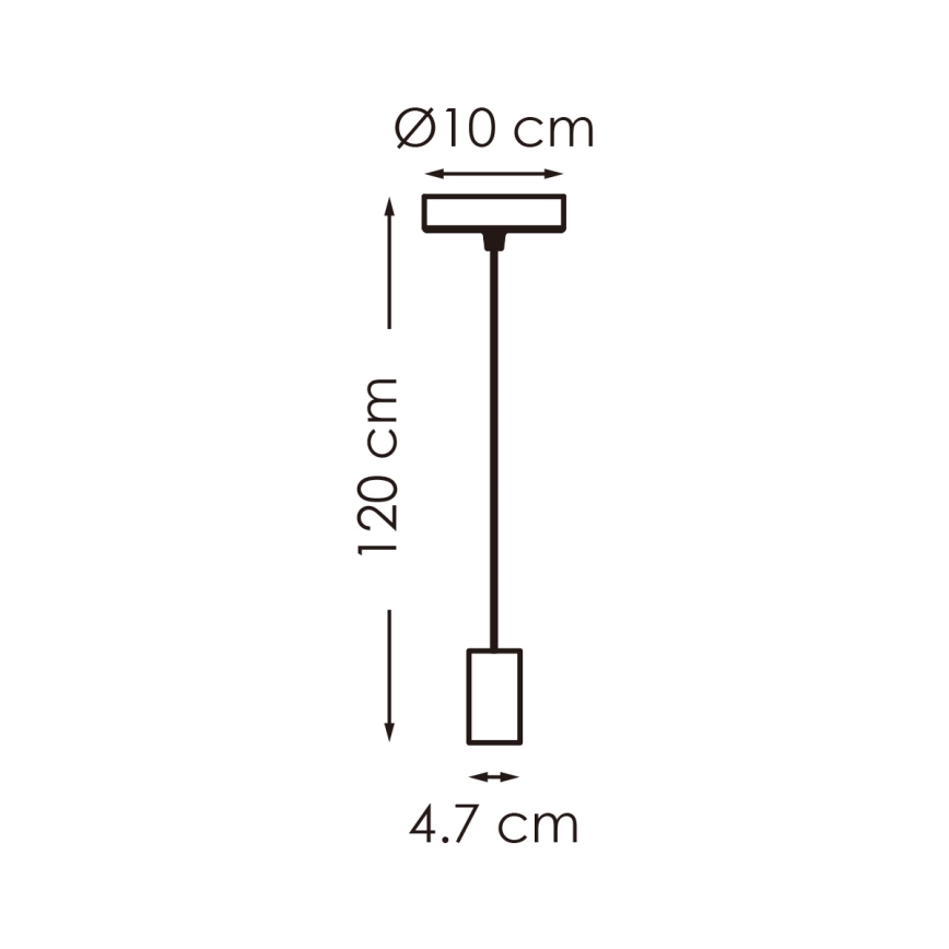 Taklampa på kabel SAGA 1xE27/40W/230V grå