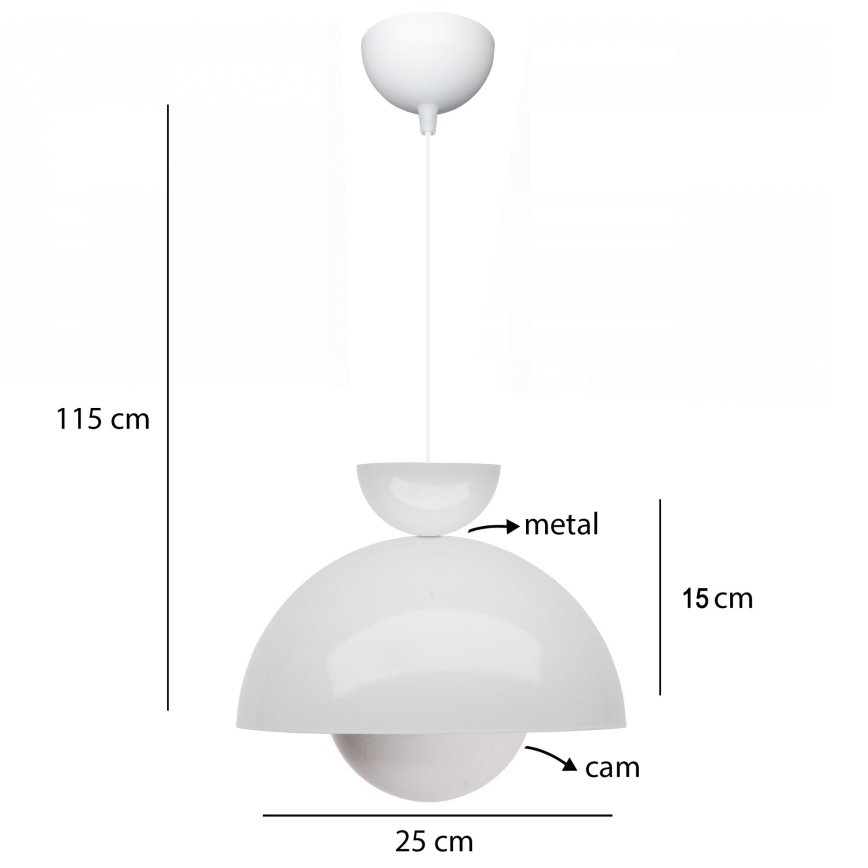 Taklampa SALVA 1xE27/15W/230V vit