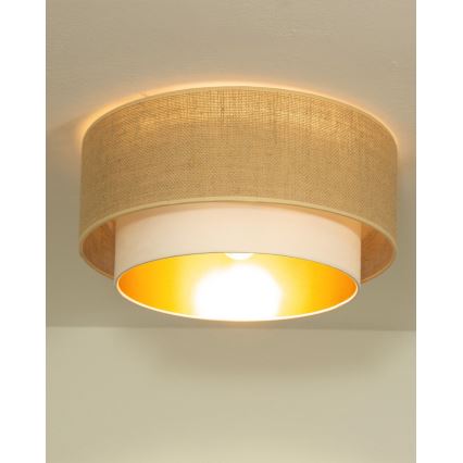 Taklampa SARTA 1xE27/60W/230V Ø 45 cm vit/jute
